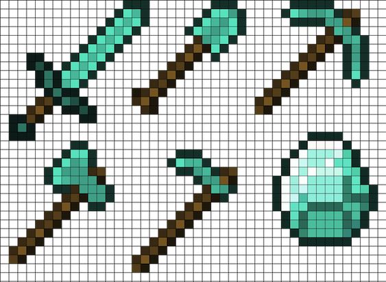 hama beads minecraft espada